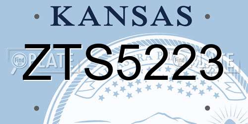 ZTS5223 Kansas License Plate