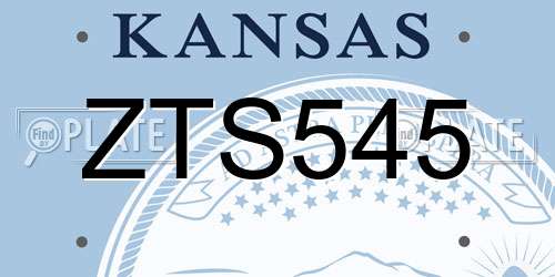 ZTS545 Kansas License Plate