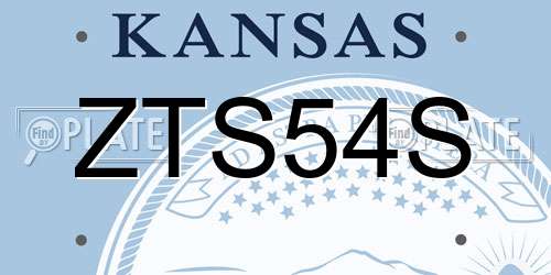 ZTS54S Kansas License Plate