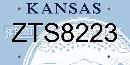 ZTS8223 Kansas License Plate