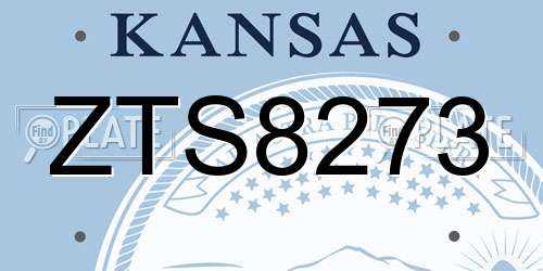 ZTS8273 Kansas License Plate