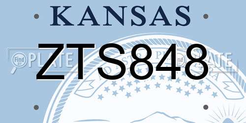 ZTS848 Kansas License Plate