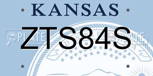 ZTS84S Kansas License Plate