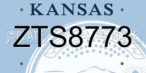 ZTS8773 Kansas License Plate