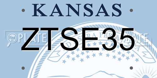 ZTSE35 Kansas License Plate