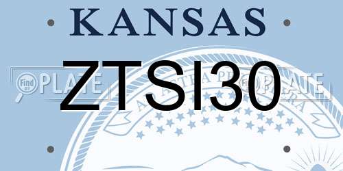 ZTSI30 Kansas License Plate