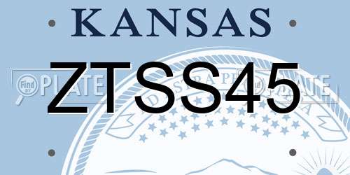 ZTSS45 Kansas License Plate