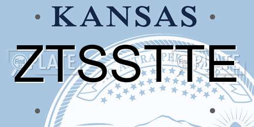 ZTSSTTE Kansas License Plate
