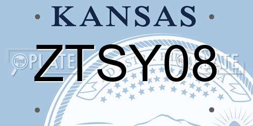 ZTSY08 Kansas License Plate