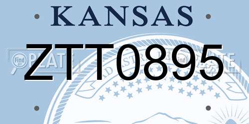 ZTT0895 Kansas License Plate