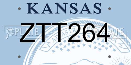ZTT264 Kansas License Plate