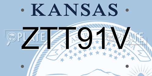 ZTT91V Kansas License Plate