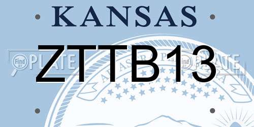 ZTTB13 Kansas License Plate