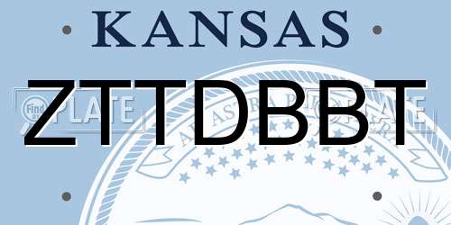 ZTTDBBT Kansas License Plate