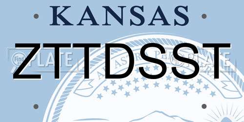 ZTTDSST Kansas License Plate