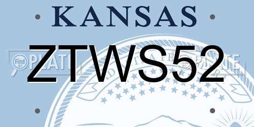 ZTWS52 Kansas License Plate