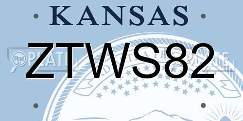 ZTWS82 Kansas License Plate