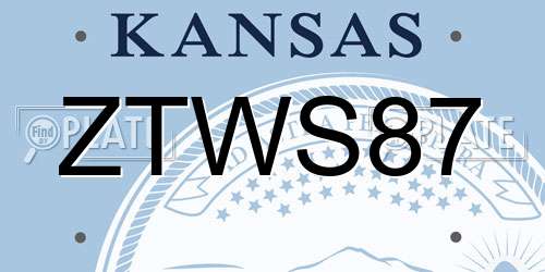 ZTWS87 Kansas License Plate