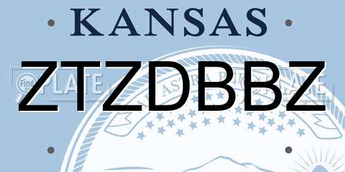 ZTZDBBZ Kansas License Plate