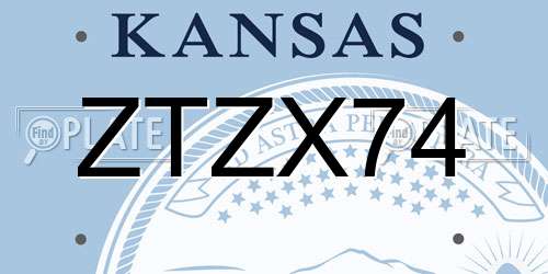 ZTZX74 Kansas License Plate