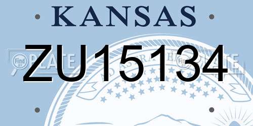 ZU15134 Kansas License Plate