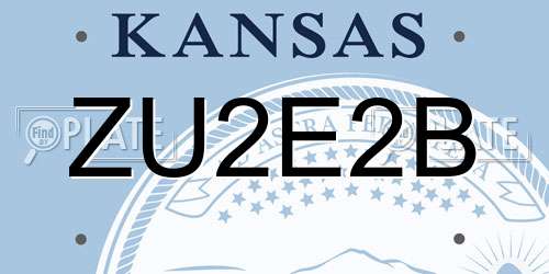 ZU2E2B Kansas License Plate