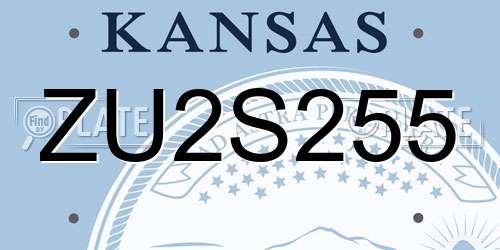 ZU2S255 Kansas License Plate