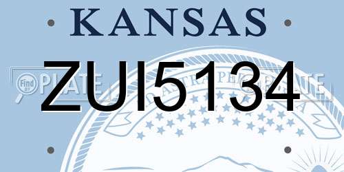 ZUI5134 Kansas License Plate