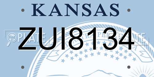ZUI8134 Kansas License Plate