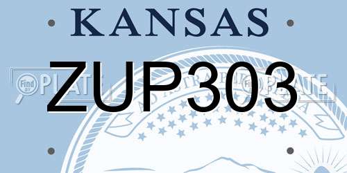 ZUP303 Kansas License Plate