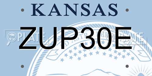 ZUP30E Kansas License Plate