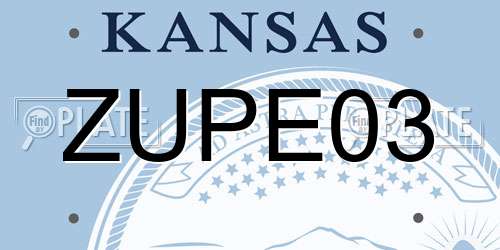 ZUPE03 Kansas License Plate
