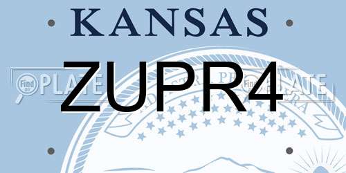 ZUPR4 Kansas License Plate