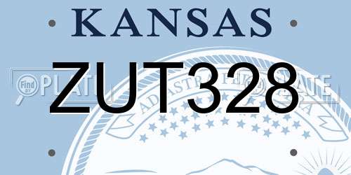 ZUT328 Kansas License Plate