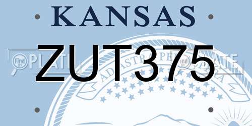 ZUT375 Kansas License Plate