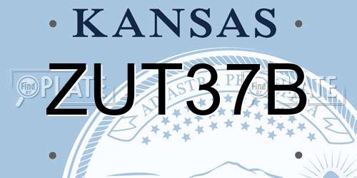 ZUT37B Kansas License Plate