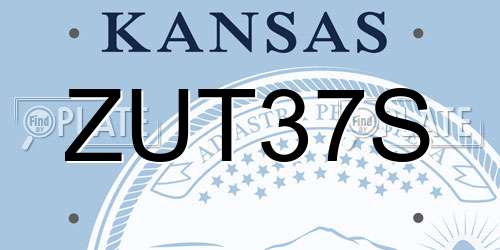 ZUT37S Kansas License Plate