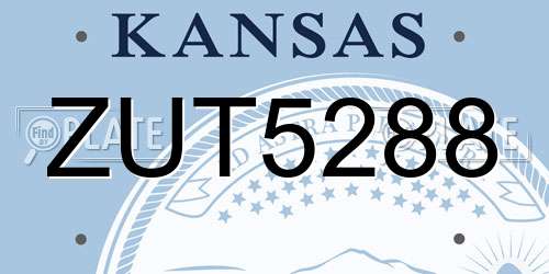 ZUT5288 Kansas License Plate