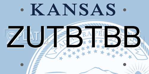 ZUTBTBB Kansas License Plate