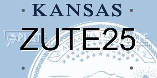 ZUTE25 Kansas License Plate