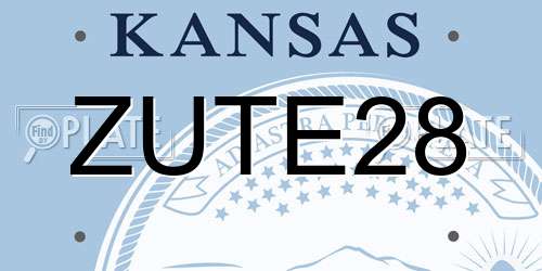 ZUTE28 Kansas License Plate