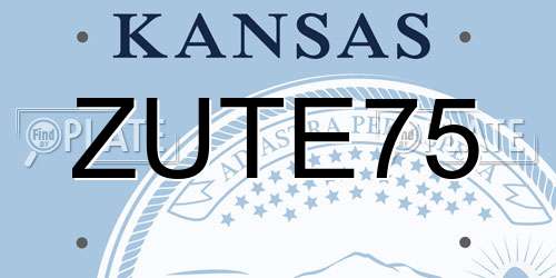 ZUTE75 Kansas License Plate