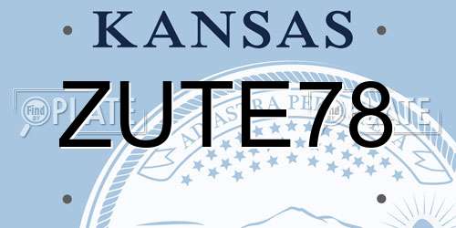 ZUTE78 Kansas License Plate