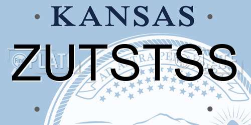 ZUTSTSS Kansas License Plate