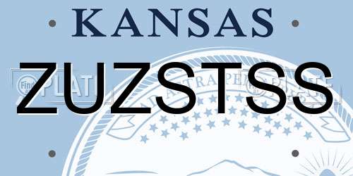 ZUZSTSS Kansas License Plate
