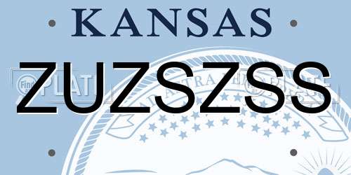 ZUZSZSS Kansas License Plate