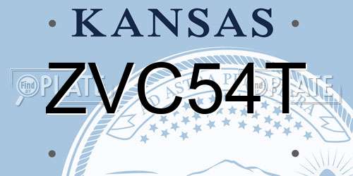 ZVC54T Kansas License Plate