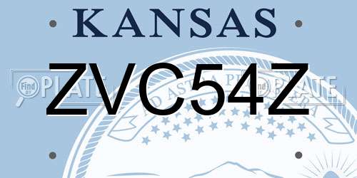 ZVC54Z Kansas License Plate