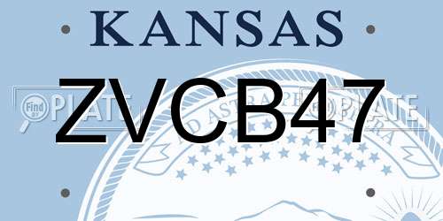 ZVCB47 Kansas License Plate