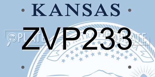 ZVP233 Kansas License Plate